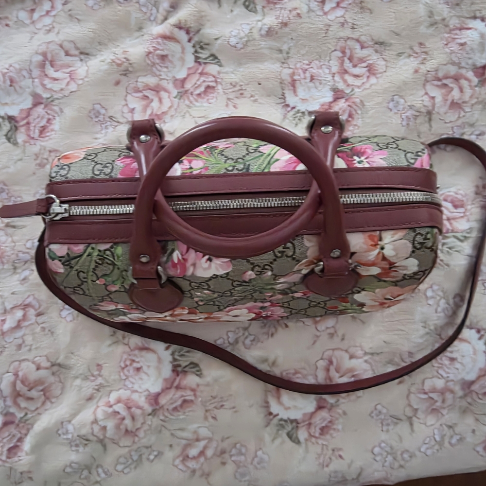 Gucci Floral Canvas Women's Bag - Pink and Brown - Picture 2 of 9